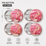 Pin Button Motivasi Hijab Girl Set 4 PCS 58mm | Badge Pin Quotes Semangat Aesthetic | Pin Bros Lucu untuk Tas Jaket Souvenir